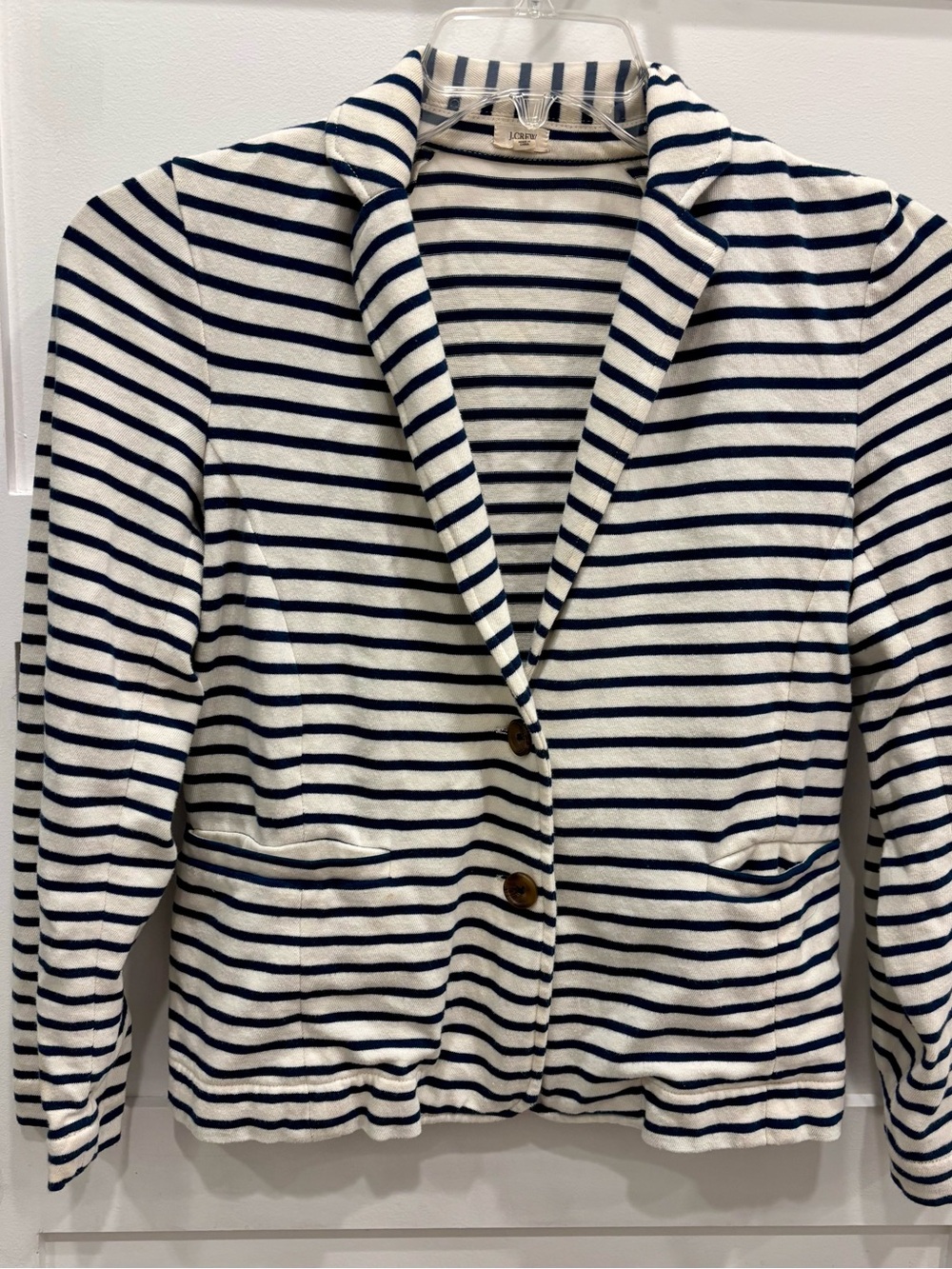 J. Crew Navy and White Striped Women's Blazer